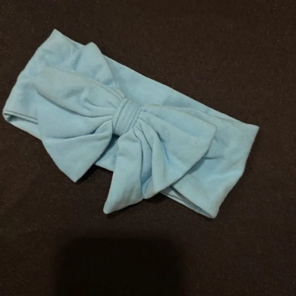 **** Aqua Big Bow Headband  AQUCMES  Handmade NWT Boutique